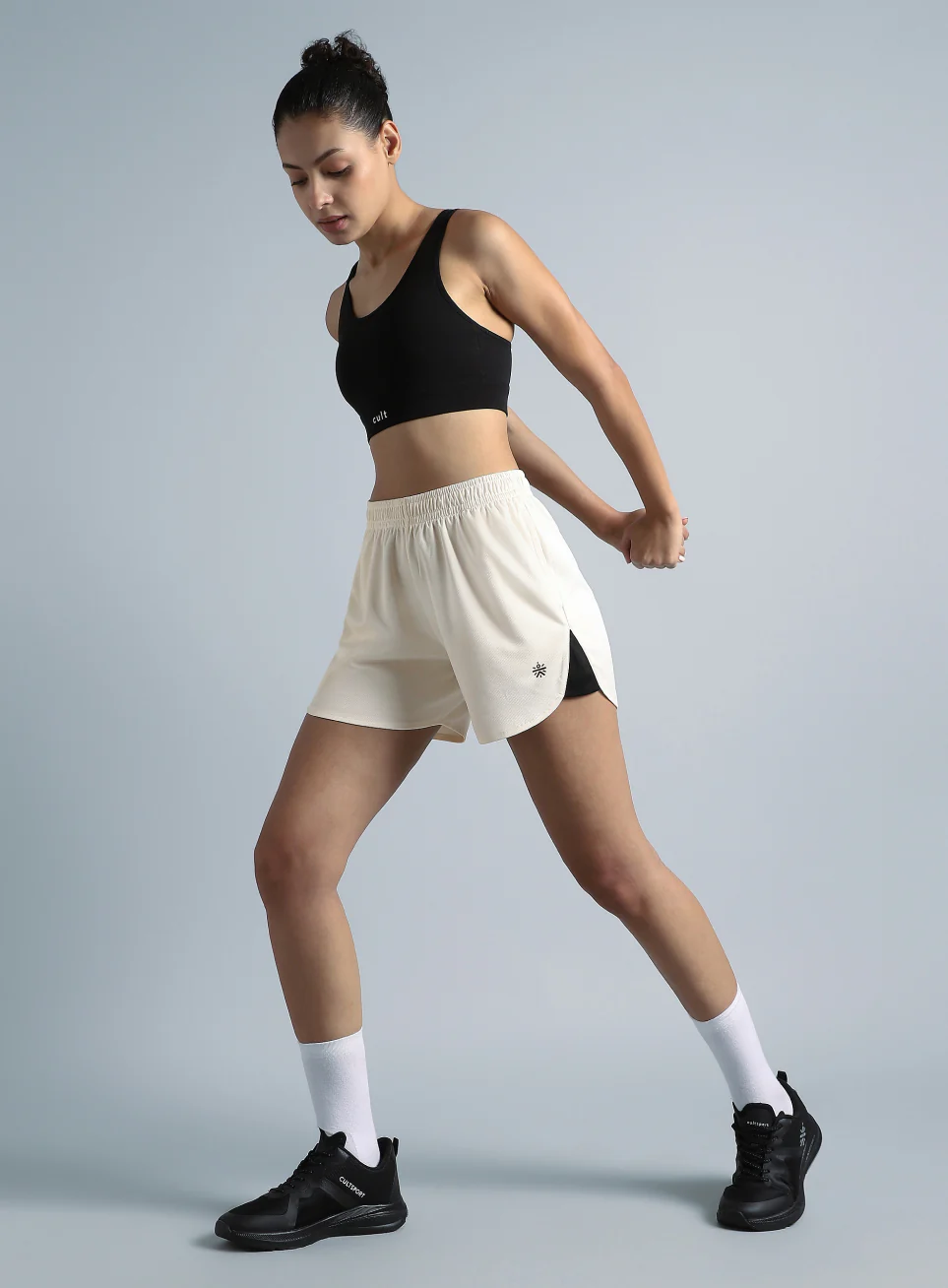 Women's White Train Day Performance Shorts - Image 2