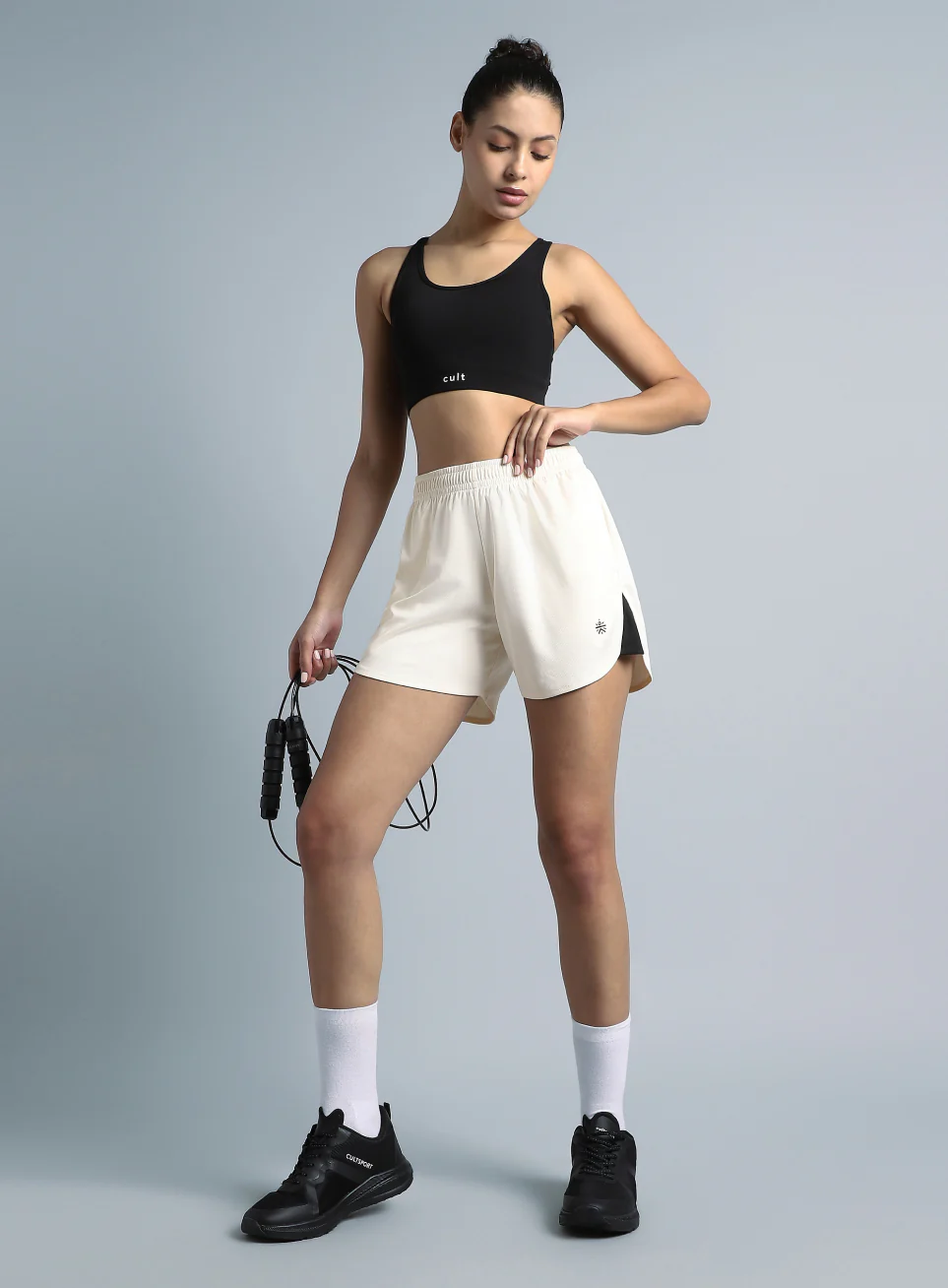 Women's White Train Day Performance Shorts - Image 3