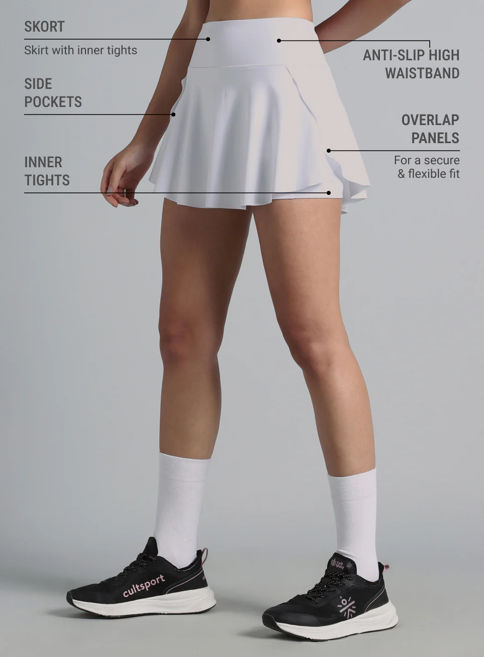 Women's White True Performance Sculpted COMFlex Skorts - Image 5