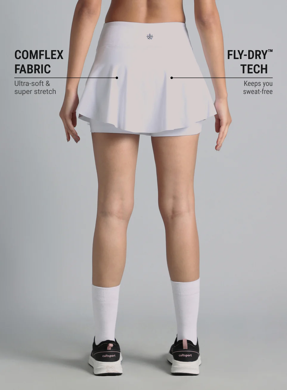 Women's White True Performance Sculpted COMFlex Skorts - Image 6