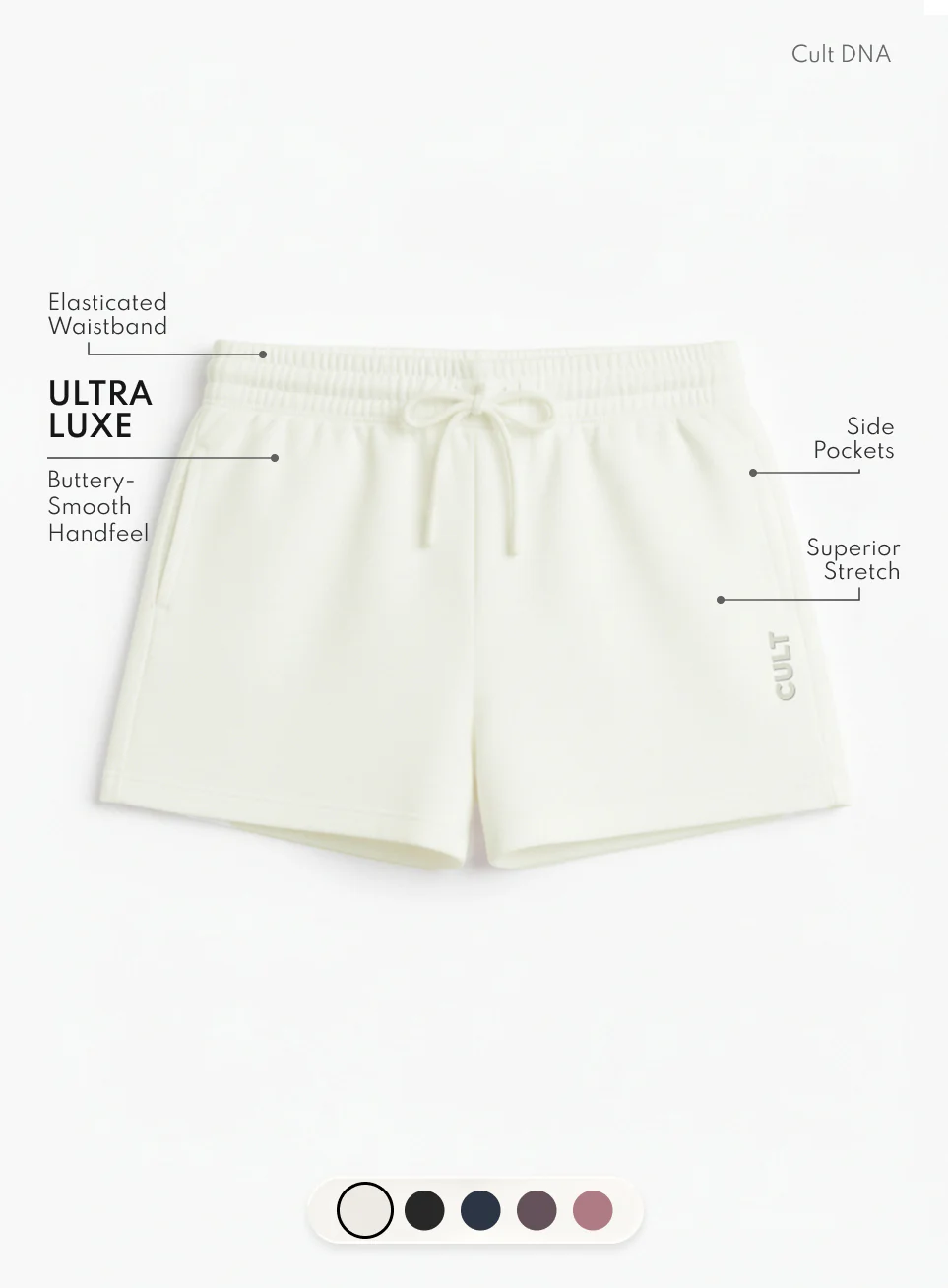 Women's White Ultra Luxe Classic Shorts - Image 4