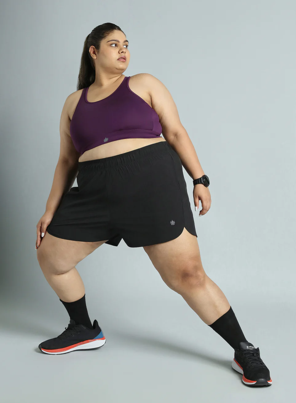 Women's Wine Adjustable Strap Training High Support Plus Size Sports Bra - Image 2
