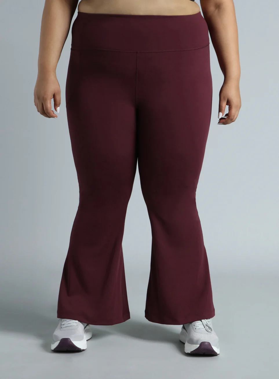 Women's Wine All format Training Plus Size Flared Pants - Image 4