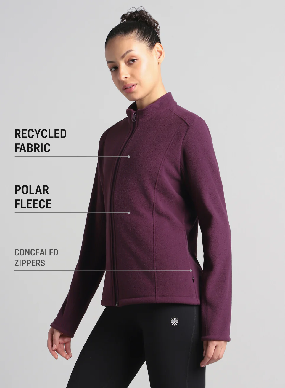 Women's Wine Performance Pro Training Fleece Jacket - Image 5