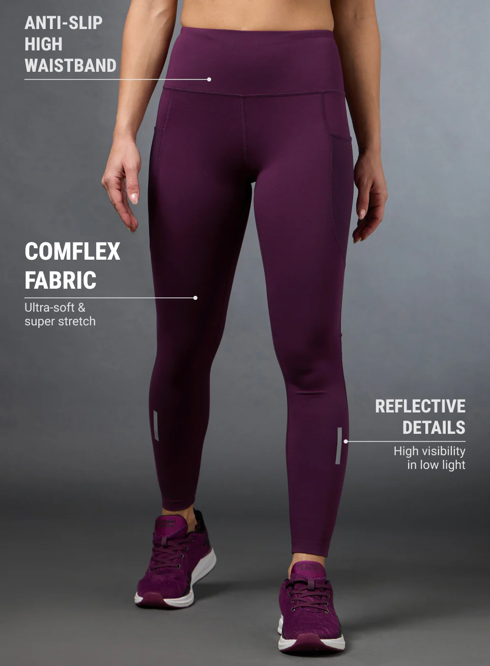 Women's Wine Run Elevate COMFLex Tights - Image 4