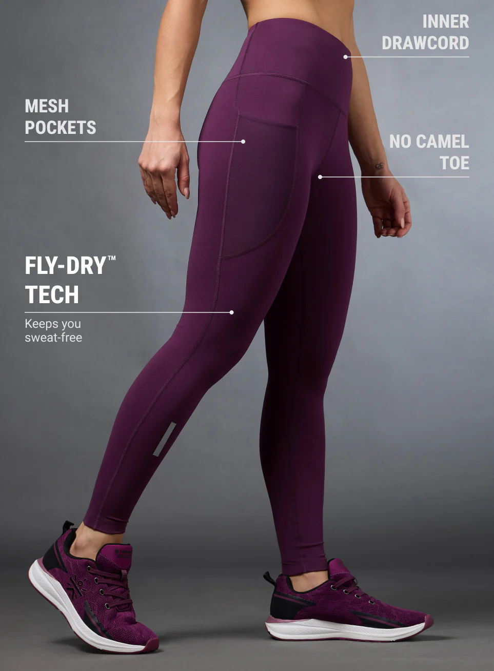 Women's Wine Run Elevate COMFLex Tights - Image 5