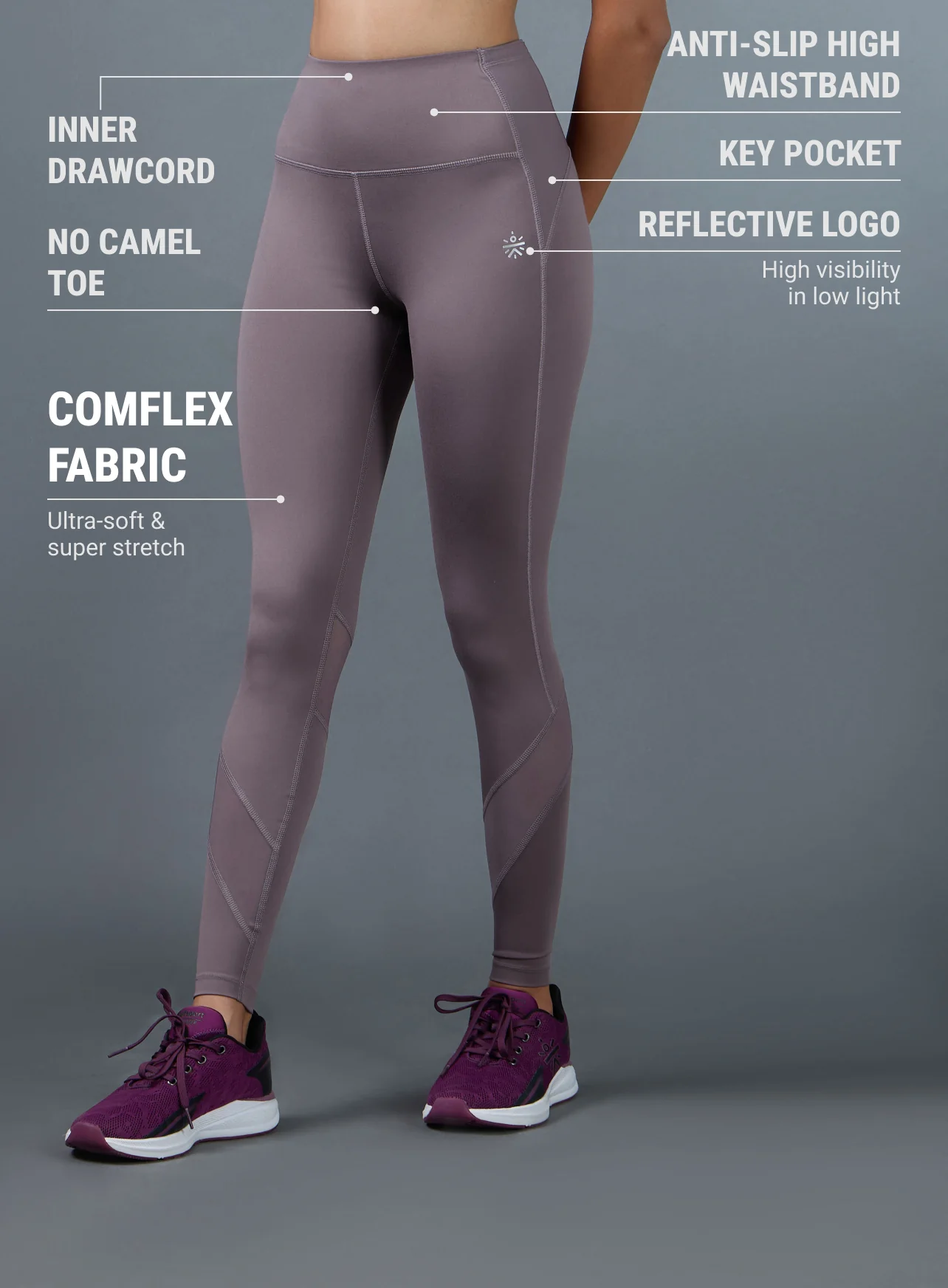 Women's Wine Run Forward Tights - Image 5