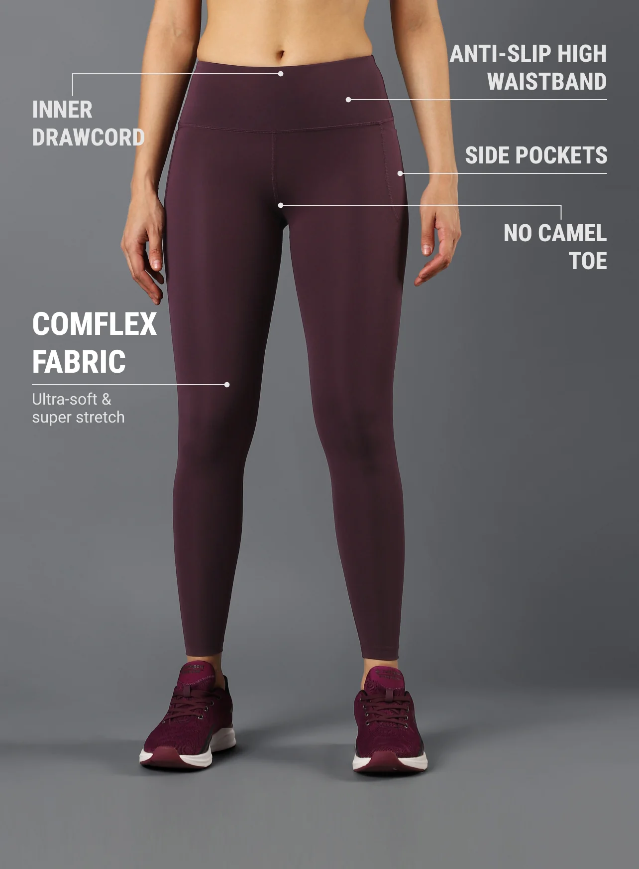 Women's Wine Runner's Essential Tights - Image 4
