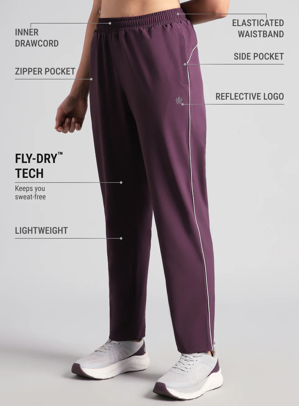 Women's Wine Sprint Trackpants - Image 5