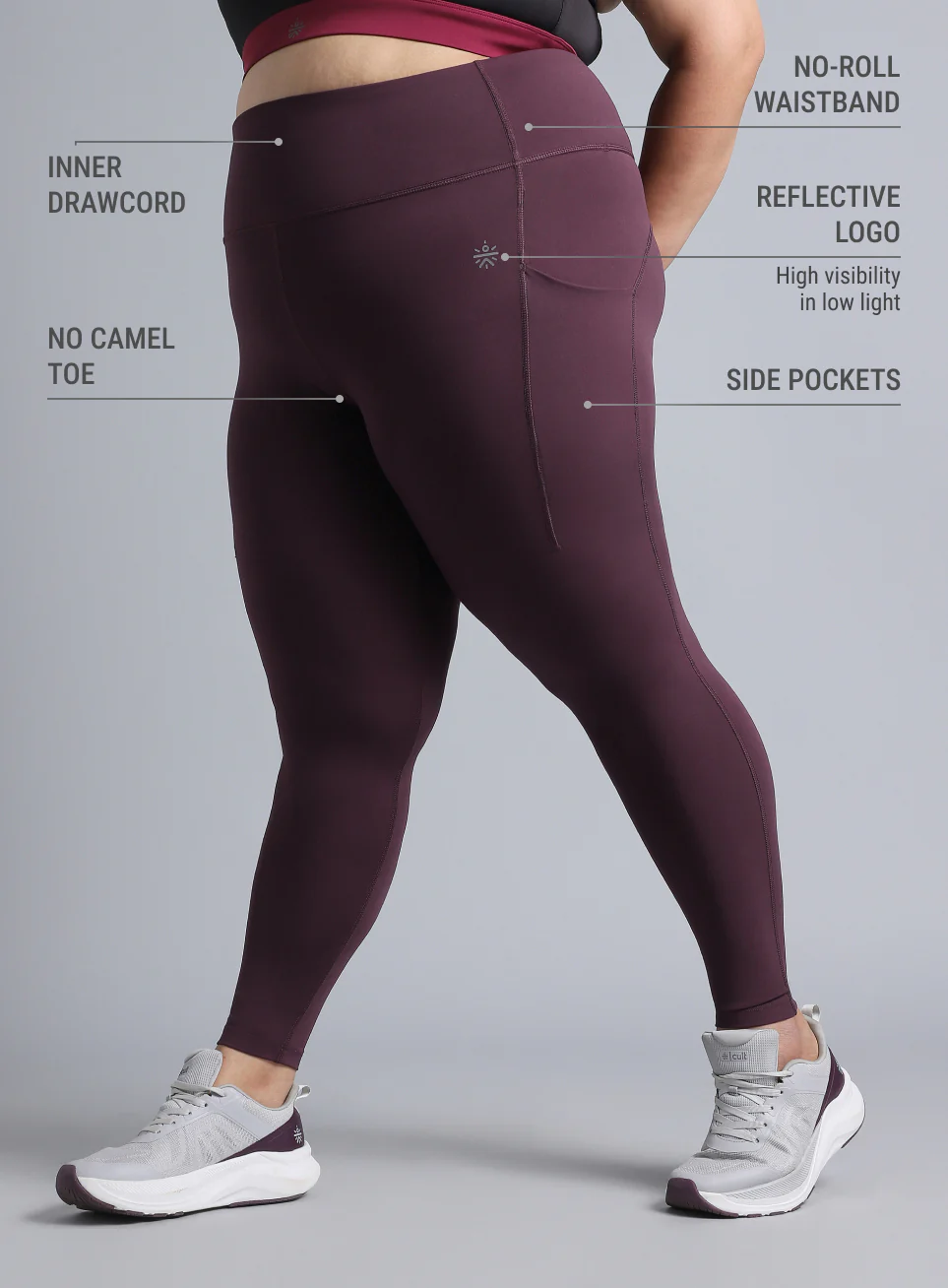 Women's Wine the Run Project Comflex Plus Size Tights - Image 5