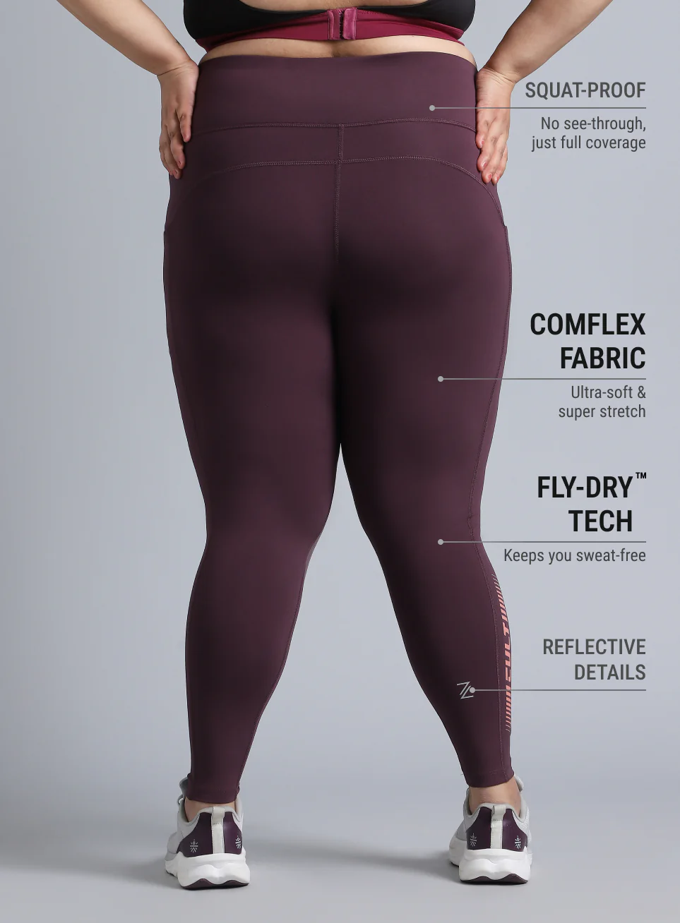 Women's Wine the Run Project Comflex Plus Size Tights - Image 6
