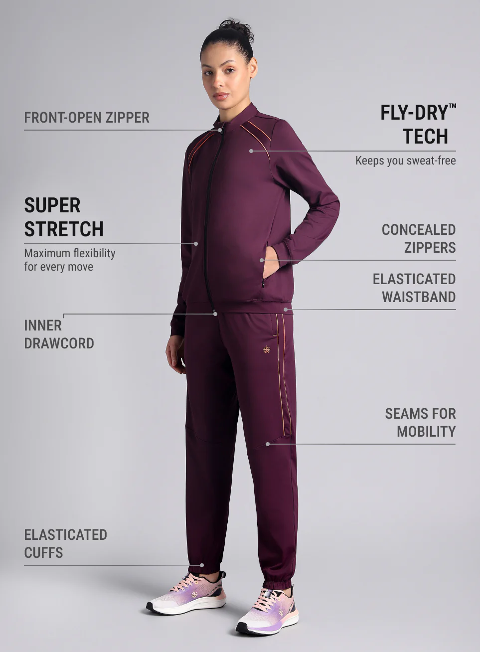 Women's Wine Train All Format Track Suit - Image 5