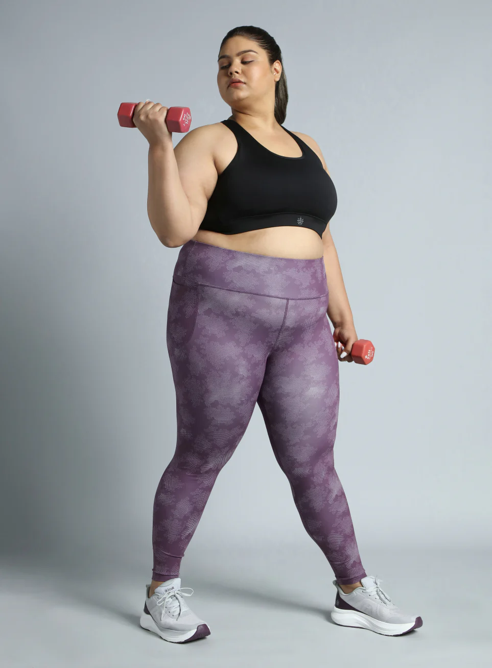 Women's Wine Training Essential Plus Size Printed Tights - Image 2