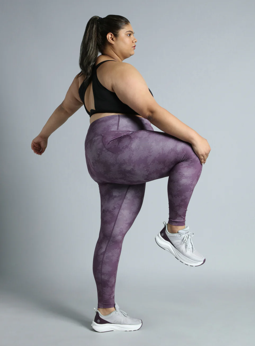 Women's Wine Training Essential Plus Size Printed Tights - Image 3