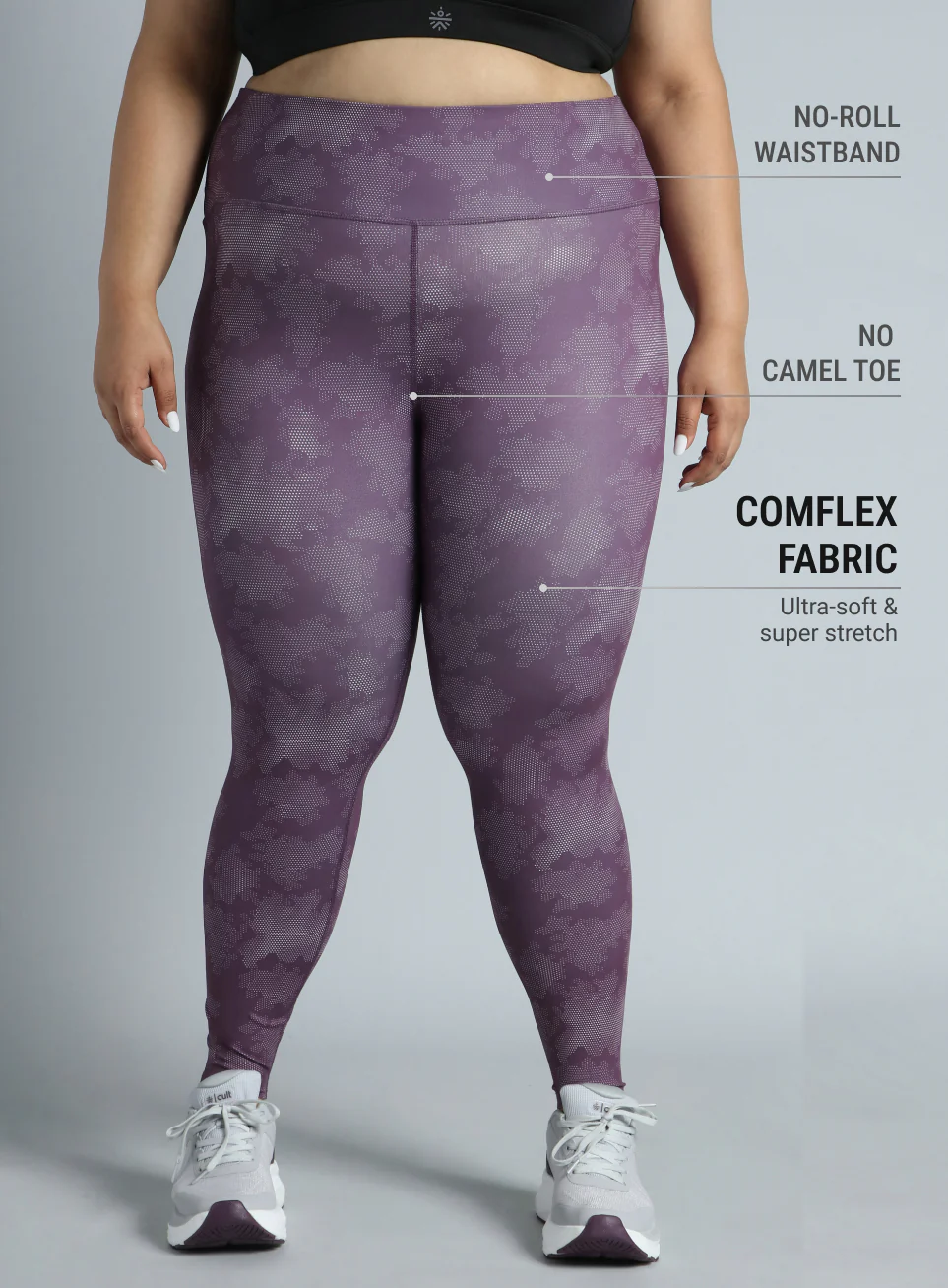Women's Wine Training Essential Plus Size Printed Tights - Image 4