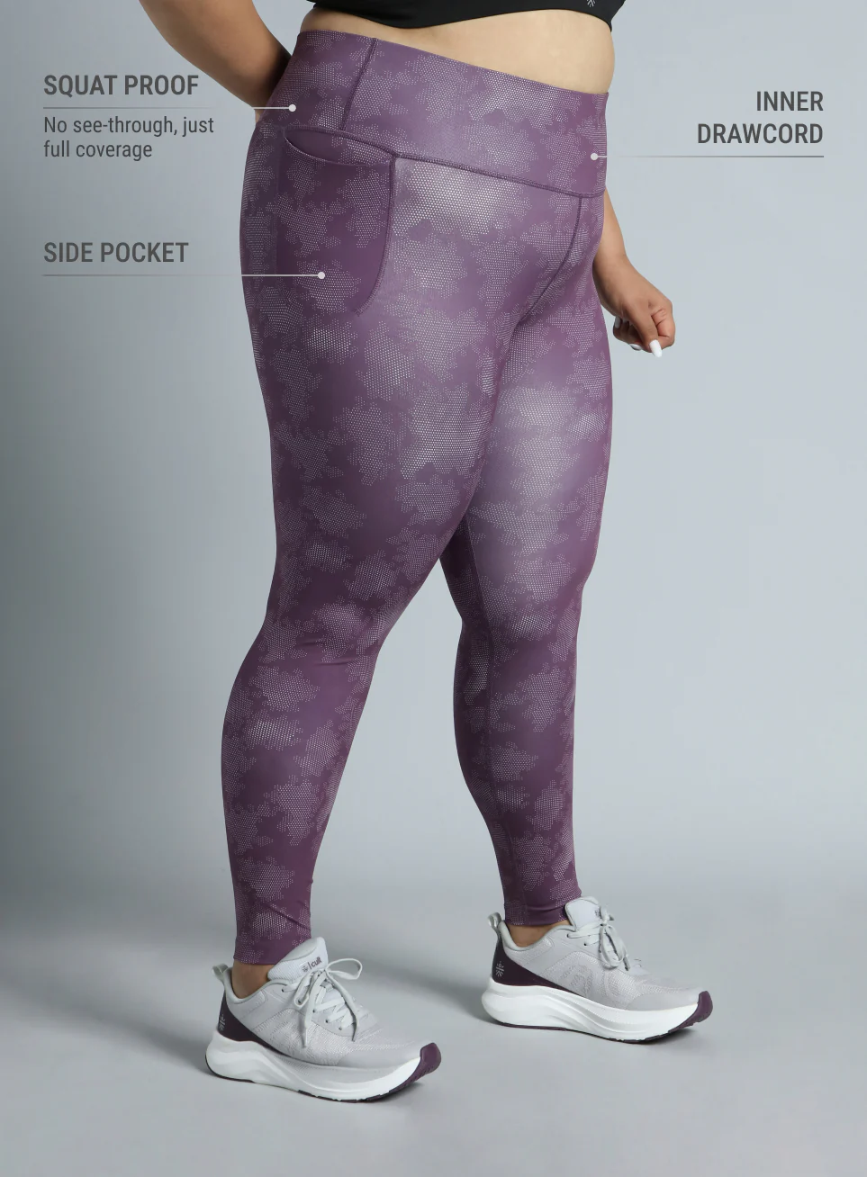 Women's Wine Training Essential Plus Size Printed Tights - Image 5