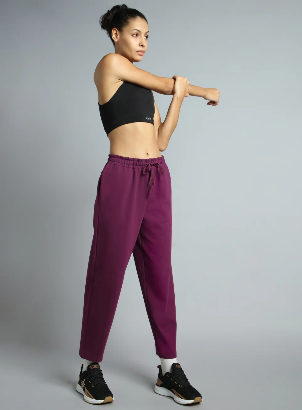 Women's Wine Traveller Tapered Fit Trackpants - Image 2