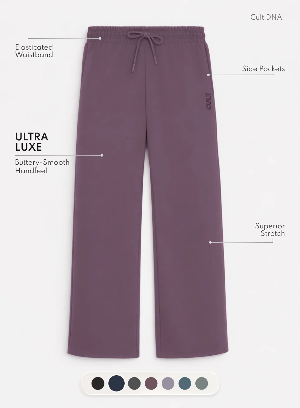 Women's Wine Ultra Luxe Classic Trackpants - Image 4