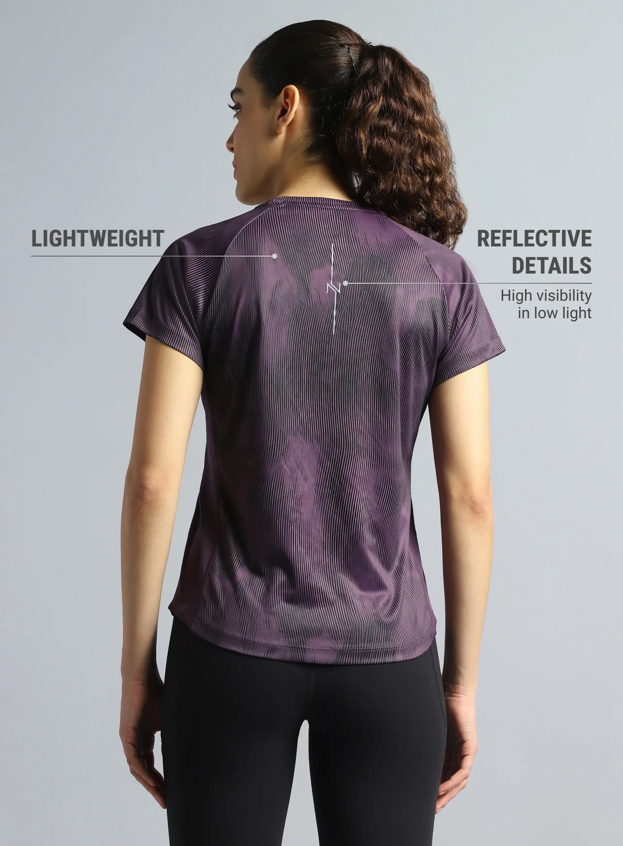 Women's Wine Urban Camo Run T-shirt - Image 6