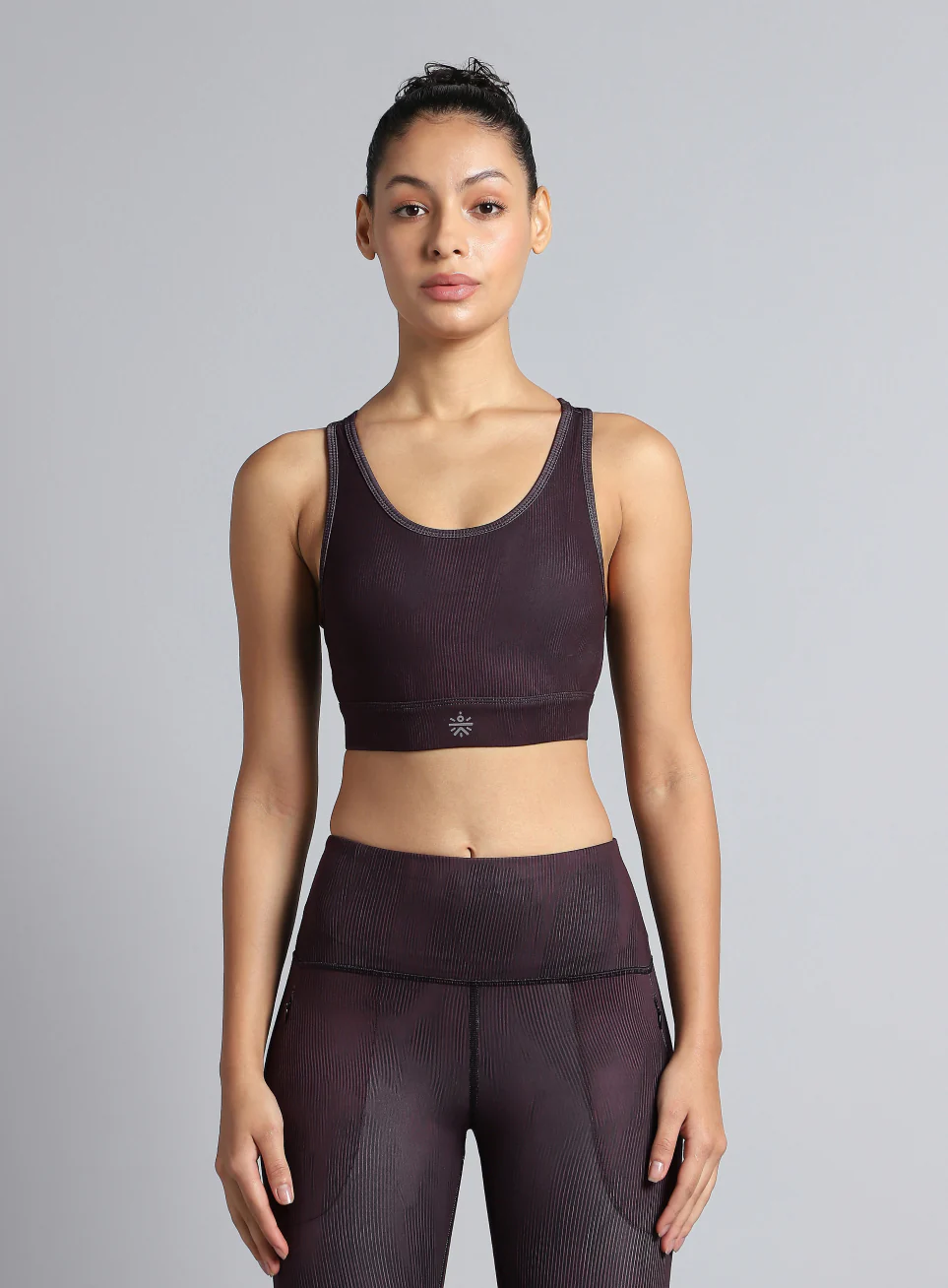 Women's Wine Urban Camo Running High Support Bra - Image 4