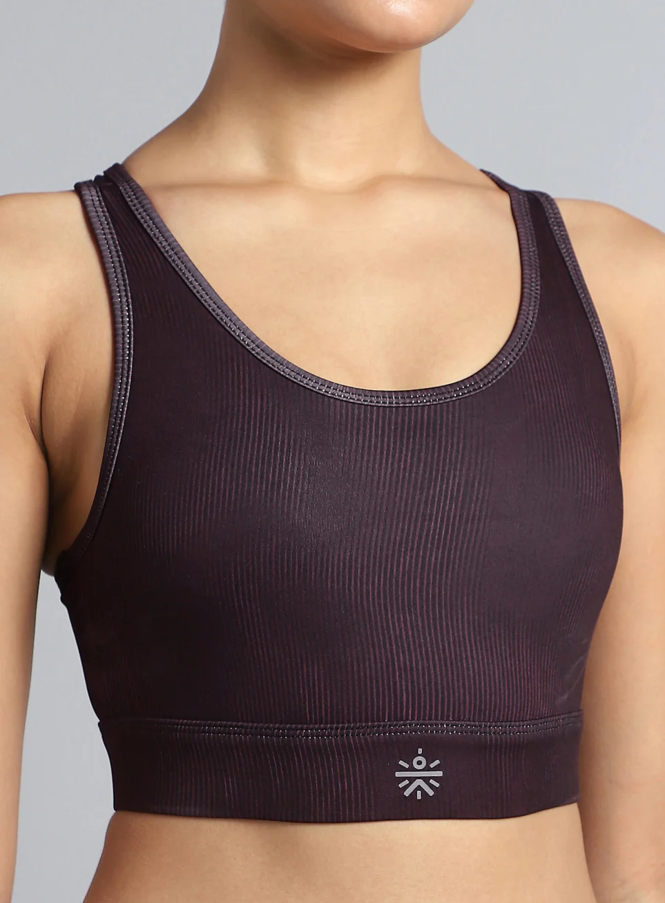 Women's Wine Urban Camo Running High Support Bra - Image 7