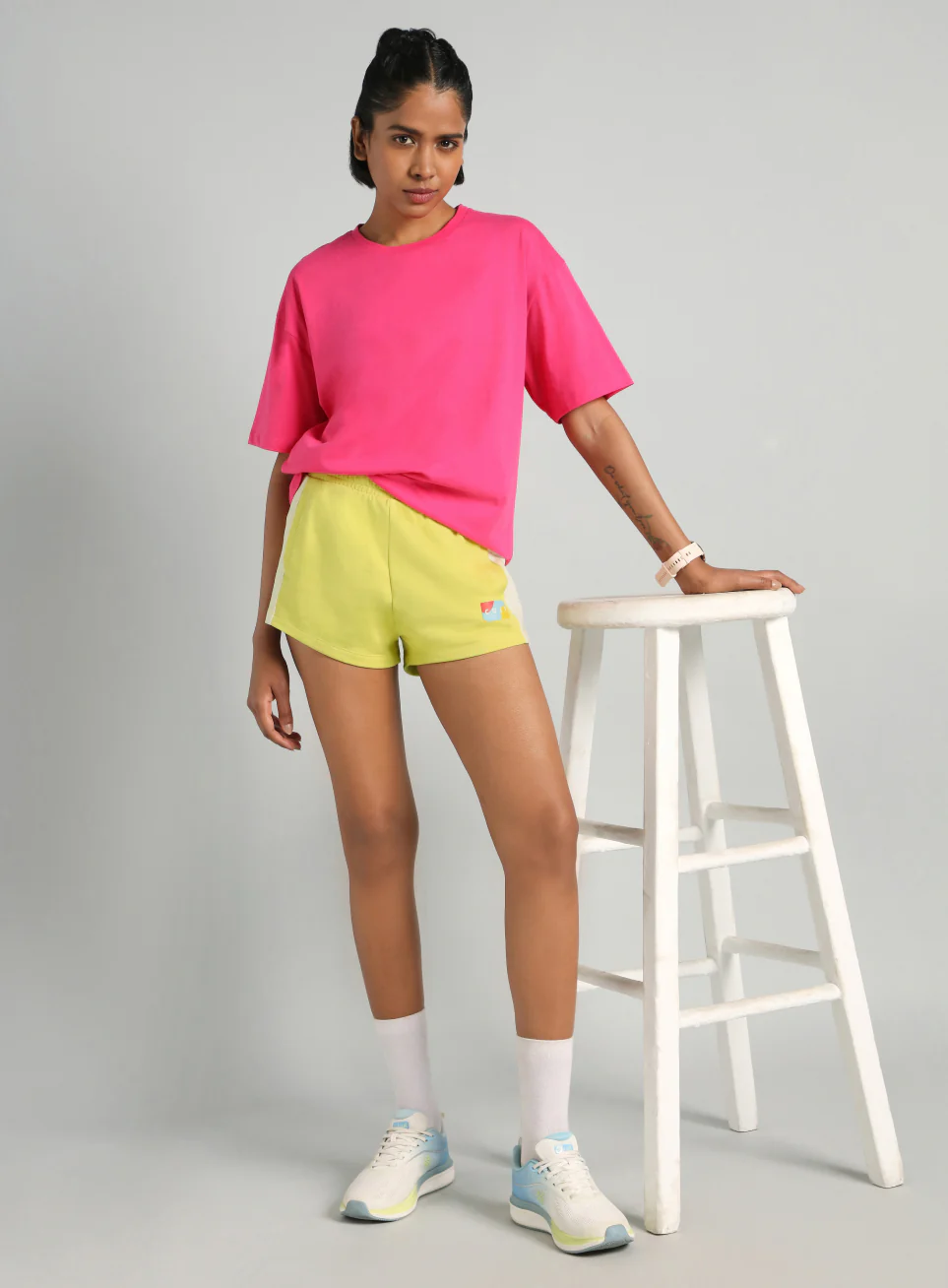 Women's Yellow Contrast Play shorts - Image 3