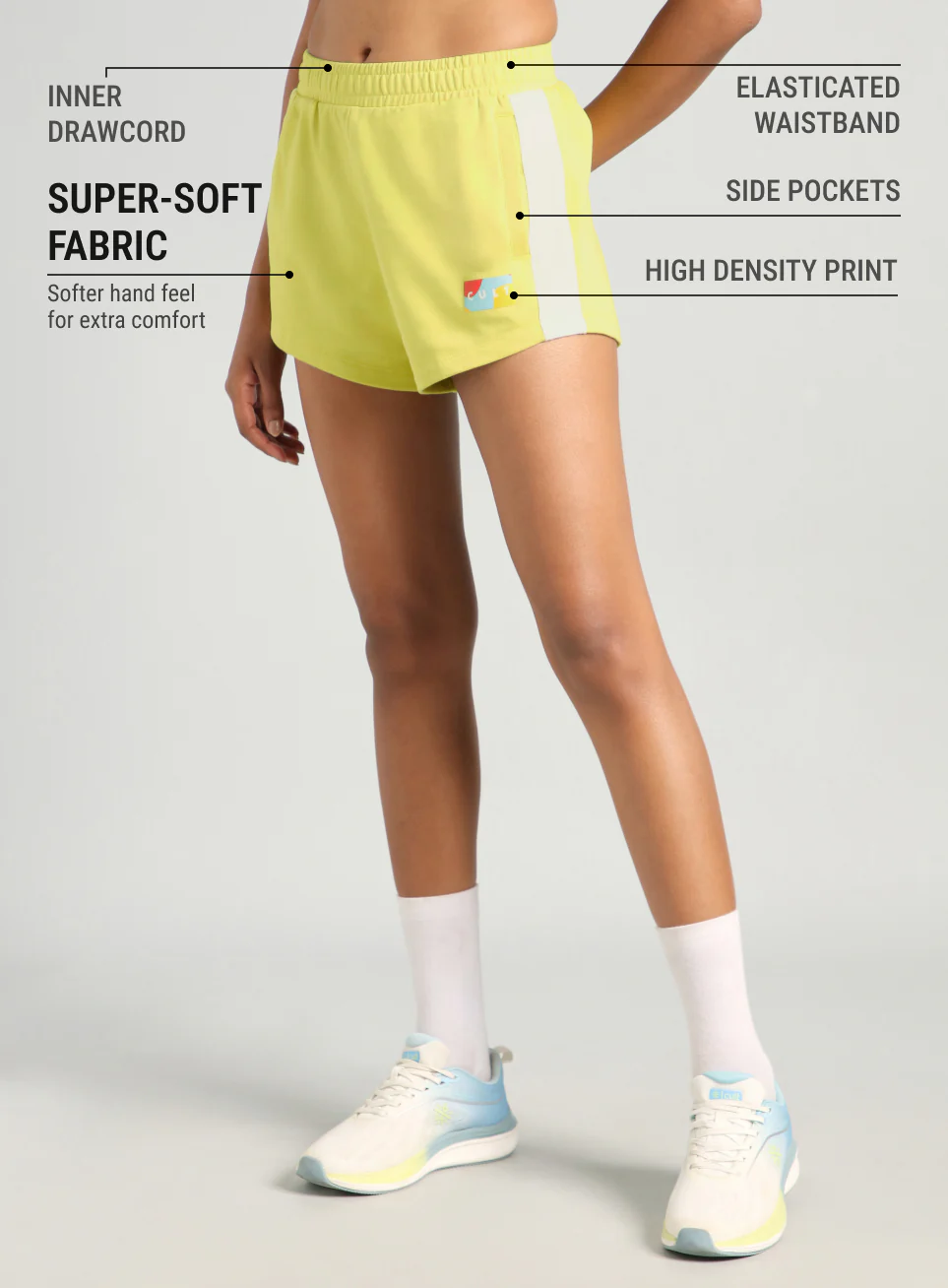 Women's Yellow Contrast Play shorts - Image 5