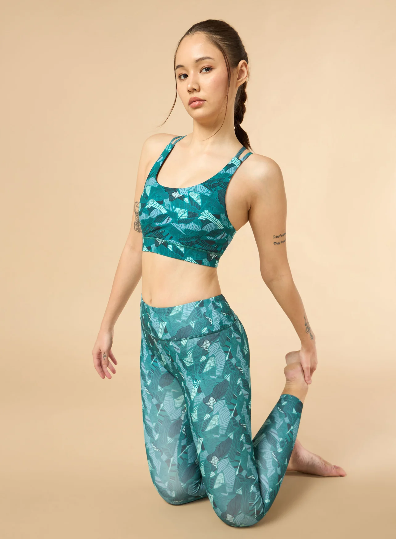 Women's Zen Garden All-Over Print Medium Support Sea Green Bra - Image 3