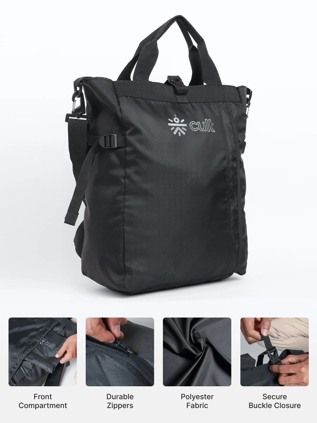 Work to Play Laptop Backpack 35L - Water-Repellent, Multi-Functional Bag with Trolley Sleeve With Shoe Bag - Black - Image 7