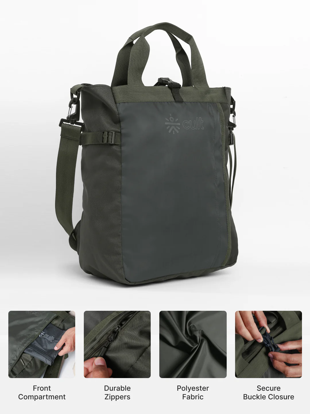 Work to Play Laptop Backpack 35L - Water-Repellent, Multi-Functional Bag with Trolley Sleeve With Shoe Bag - Olive - Image 6