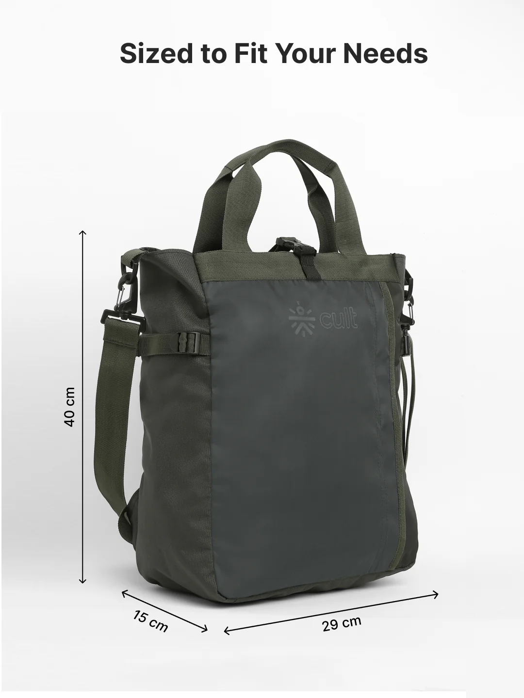 Work to Play Laptop Backpack 35L - Water-Repellent, Multi-Functional Bag with Trolley Sleeve With Shoe Bag - Olive - Image 9
