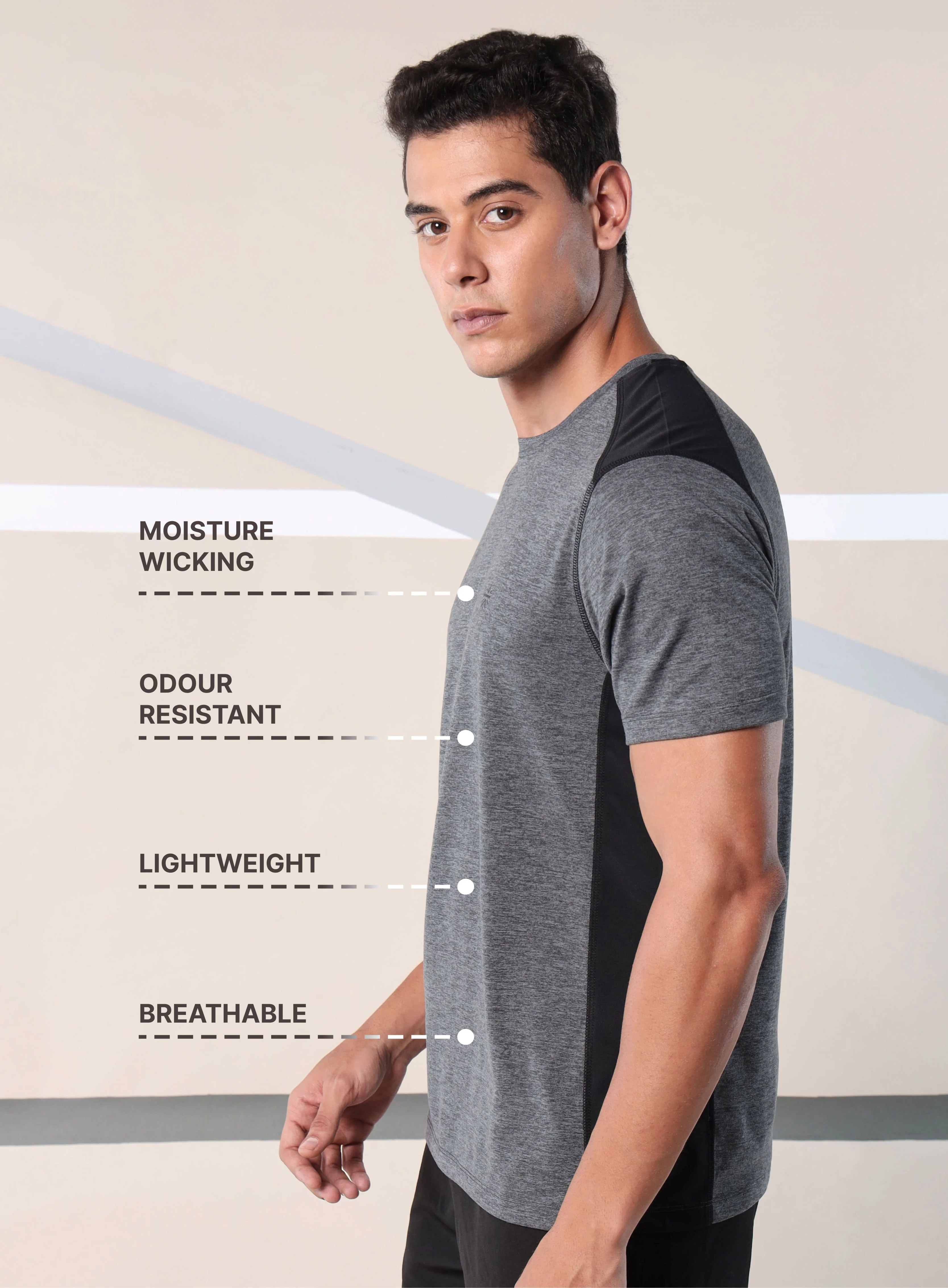 Men's Train In Grey Comfortech-Shirt - Image 3