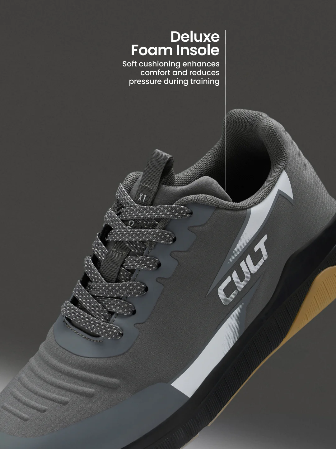 cult X1 Men Training Shoes - Grey - Image 6
