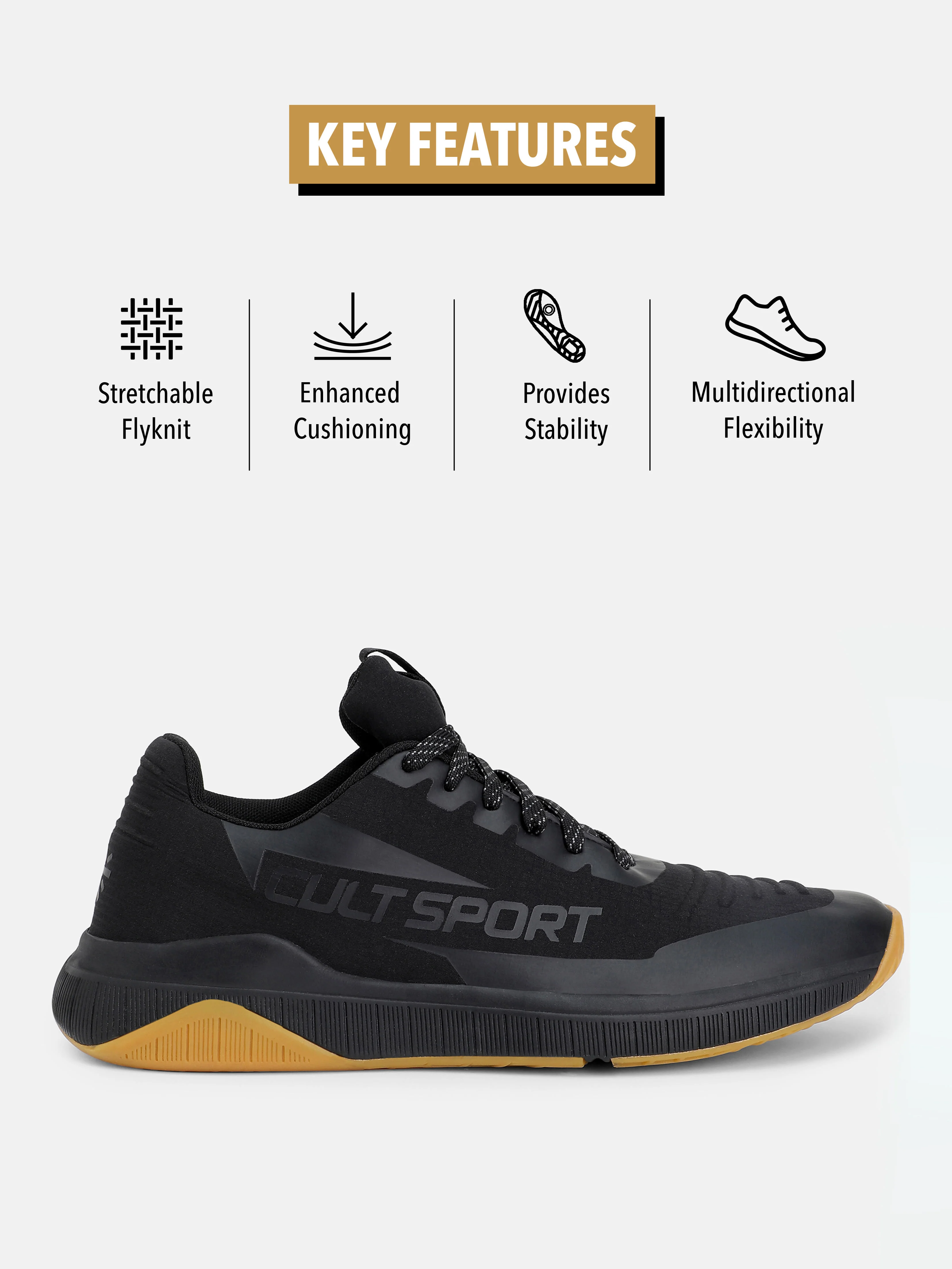 cult X1 Women Training Shoes - Black - Image 3