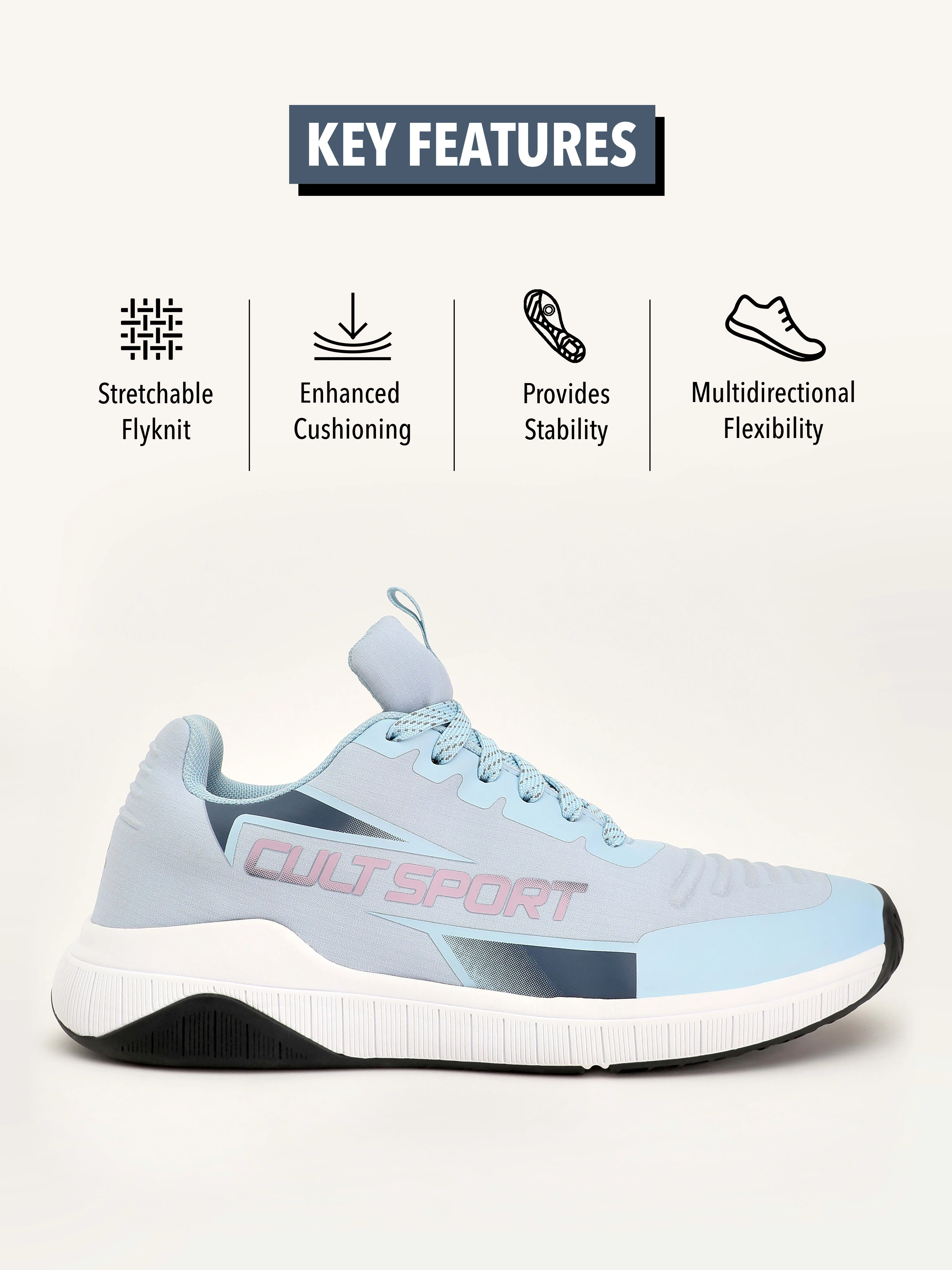 cult X1 Women Training Shoes - Sky Blue - Image 3