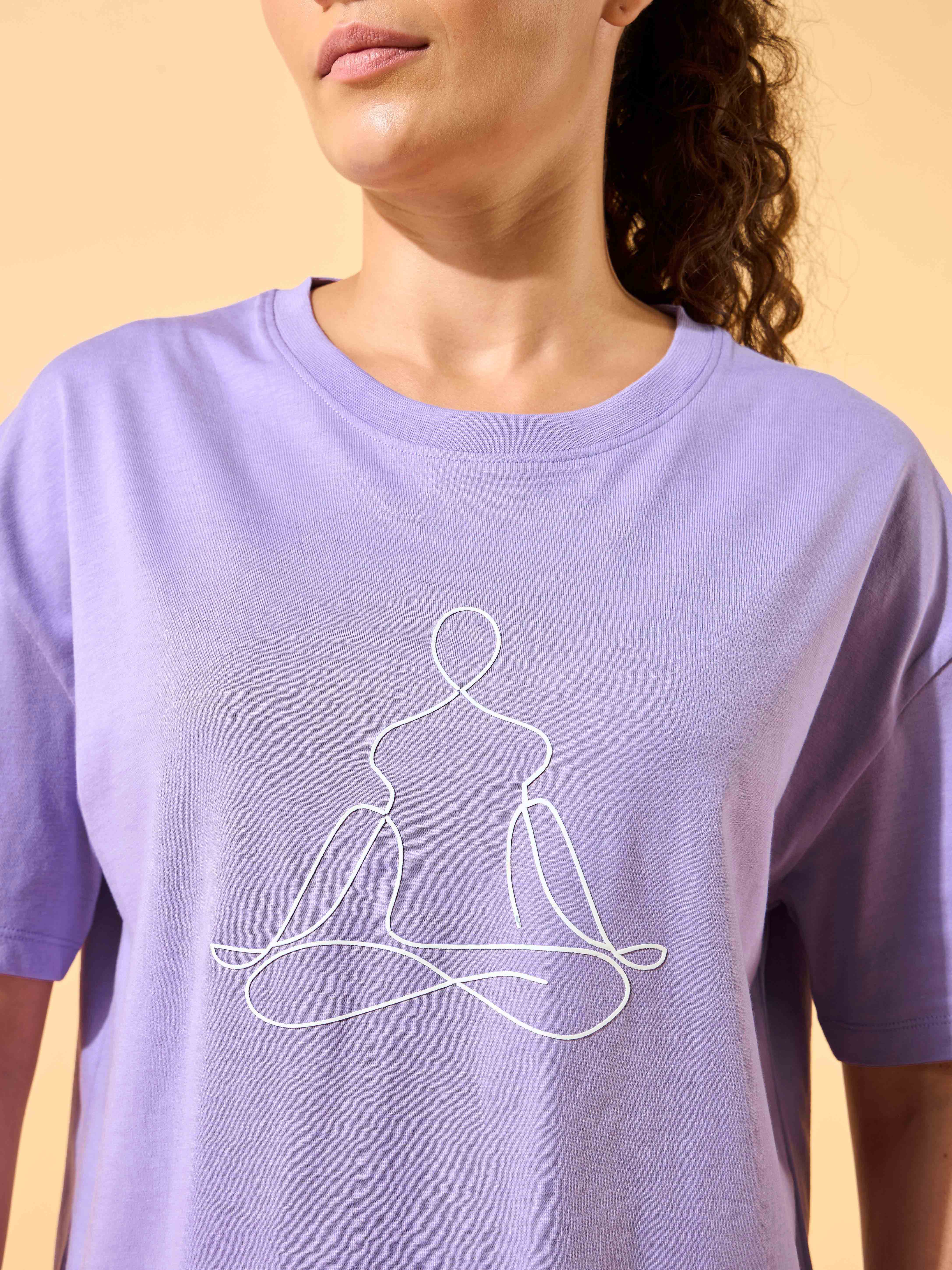Yoga Caricature Print Cropped T-shirt - Image 7