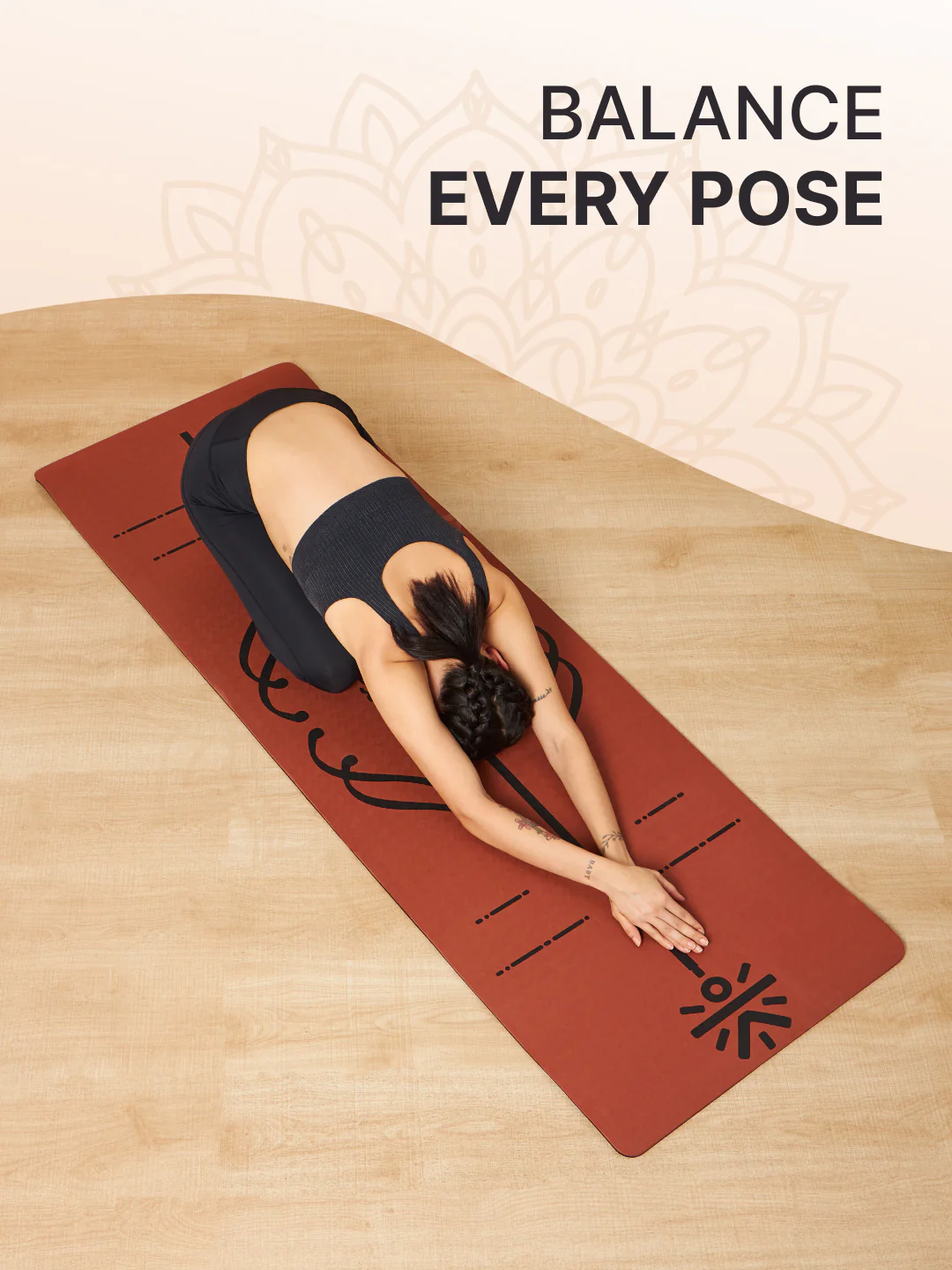 CULT Yoga Mat for Women & Men with Strap and Bag TPE Material 8mm Thickness Exercise Mat for Workout, Yoga, Fitness & Meditation Anti Tear, Anti Slip for Home & Gym Use - Image 3