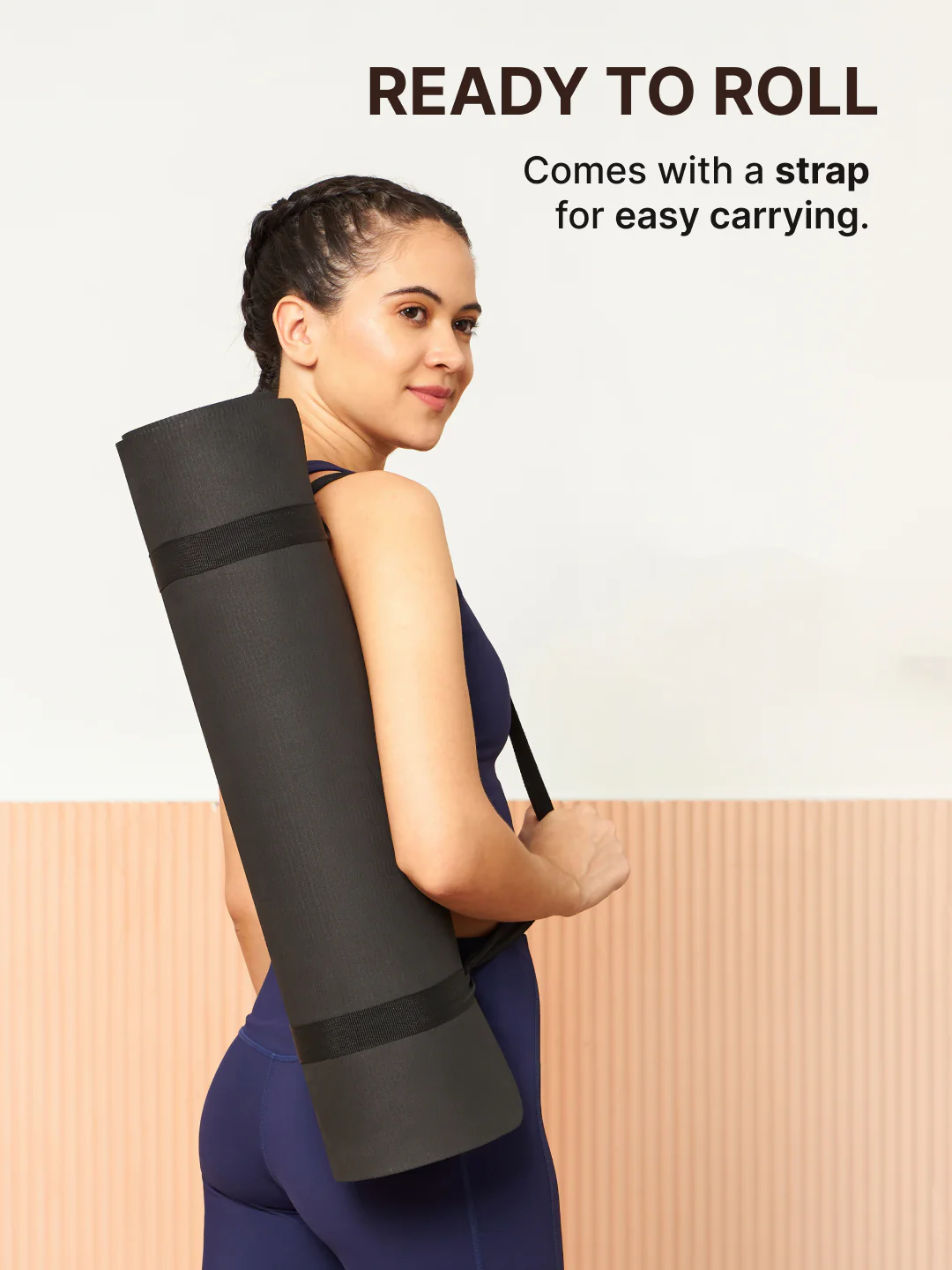 EVA 6mm with Strap Yoga Mat Grey - Image 5