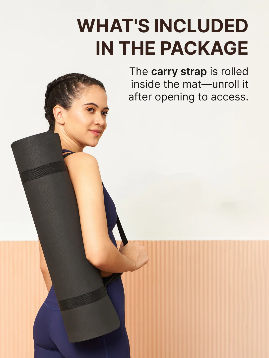 EVA 6mm with Strap Yoga Mat Grey - Image 6