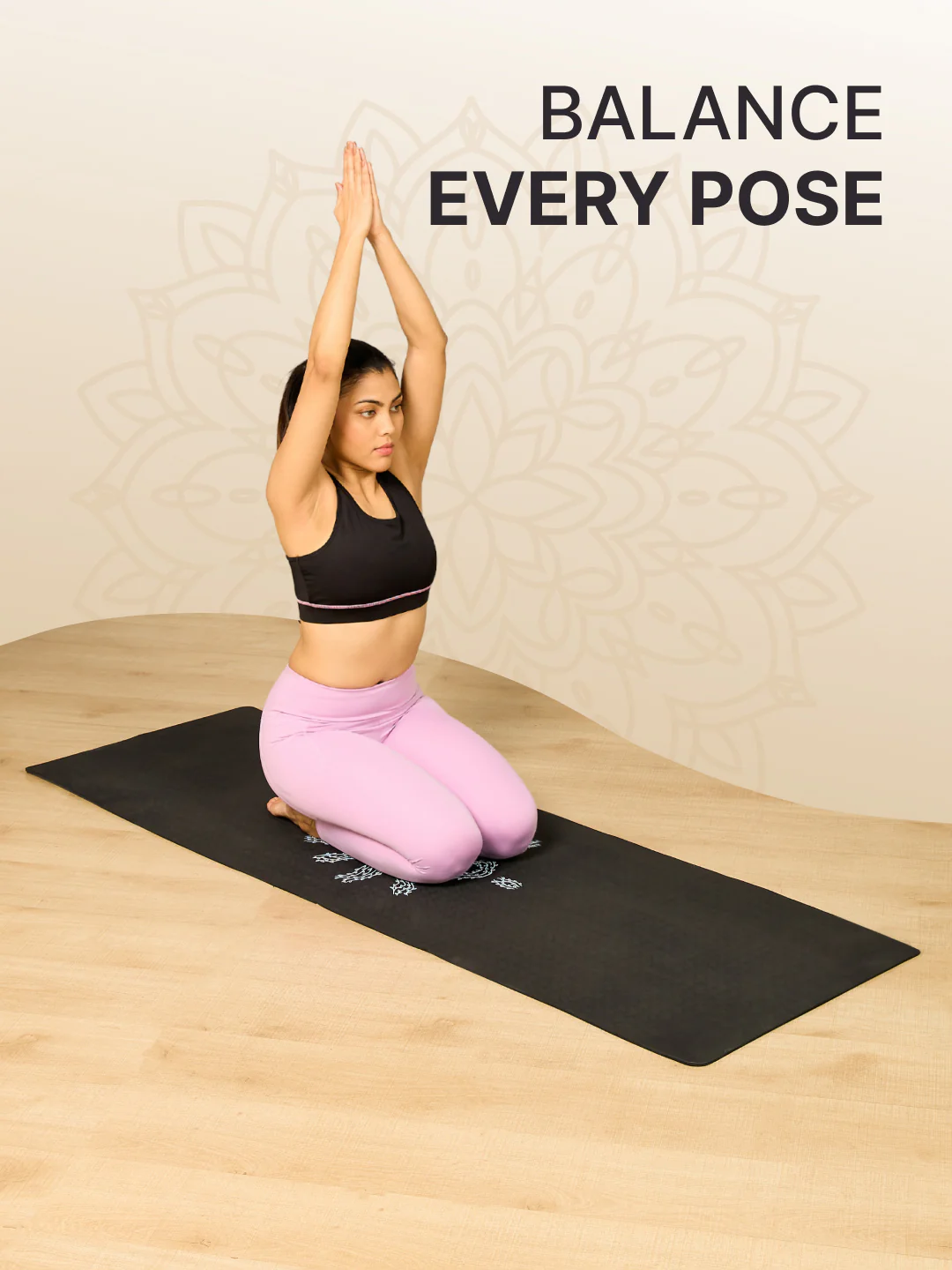 CULT TPE Yoga Mat 6mm with Carry Bag & Strap   Eco-Friendly, Non-Slip, Lightweight & Durable Exercise Mat for Yoga, Pilates, Meditation & Home Workouts   Black - Image 3