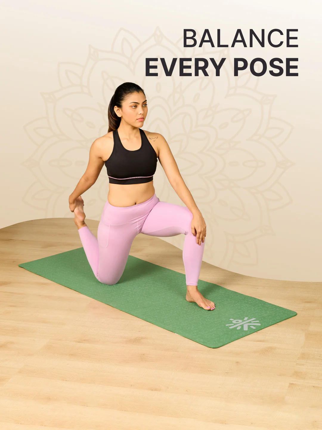 CULT TPE Yoga Mat 6mm with Carry Bag & Strap   Eco-Friendly, Non-Slip, Lightweight & Durable Exercise Mat for Yoga, Pilates, Meditation & Home Workouts   Olive - Image 4