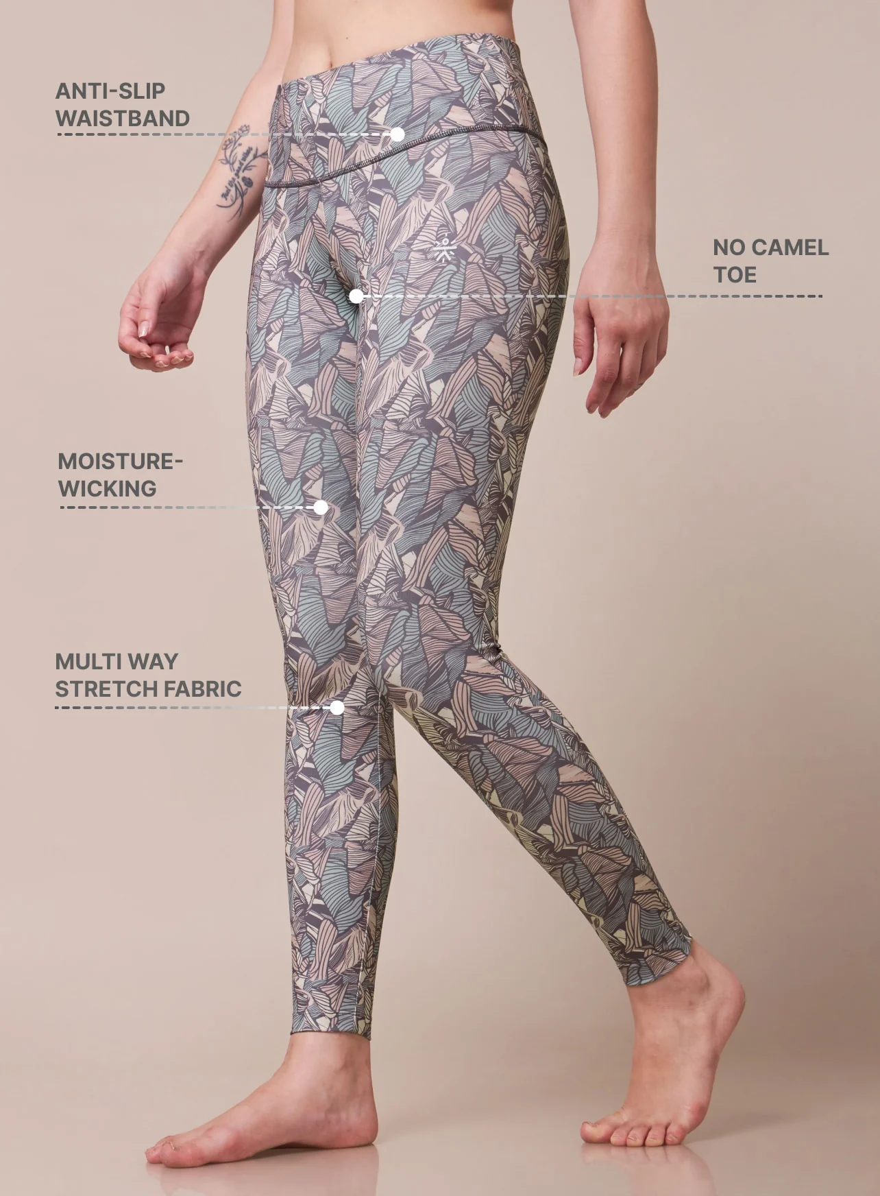 Zen Garden All Over Print Yoga Tights - Image 5