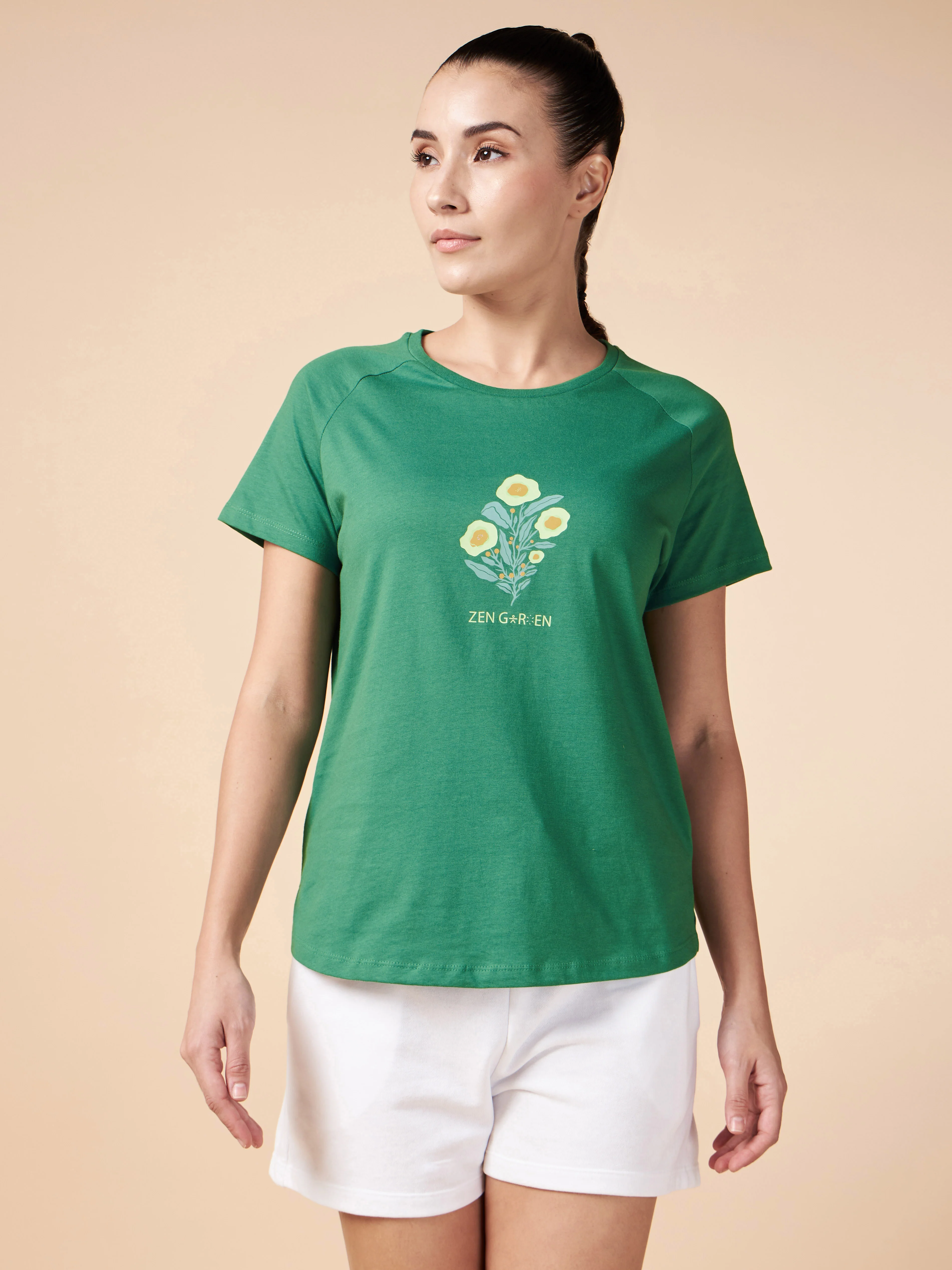 Zen Garden Motif Yoga T-shirt - Image 3