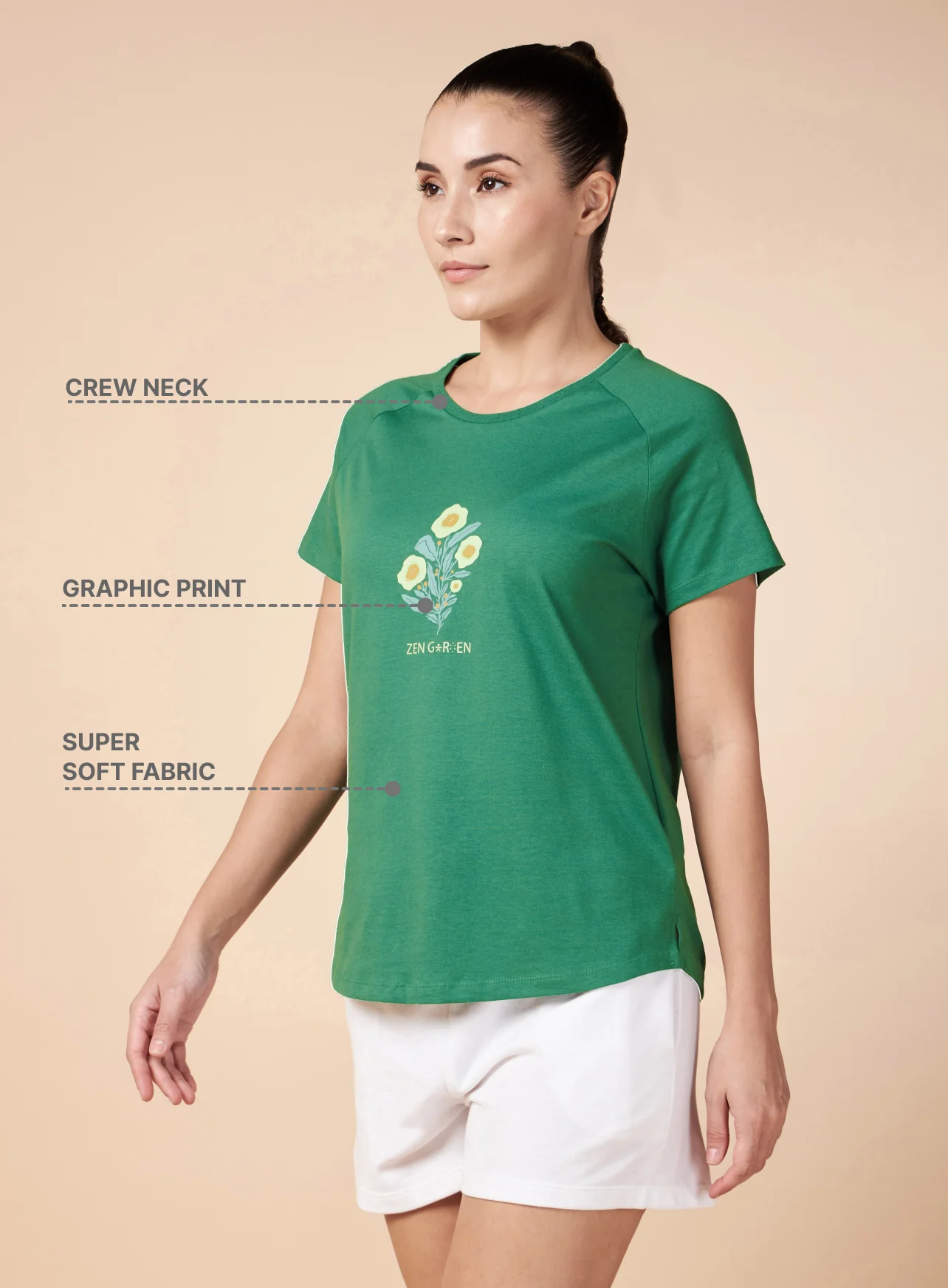 Zen Garden Motif Yoga T-shirt - Image 4