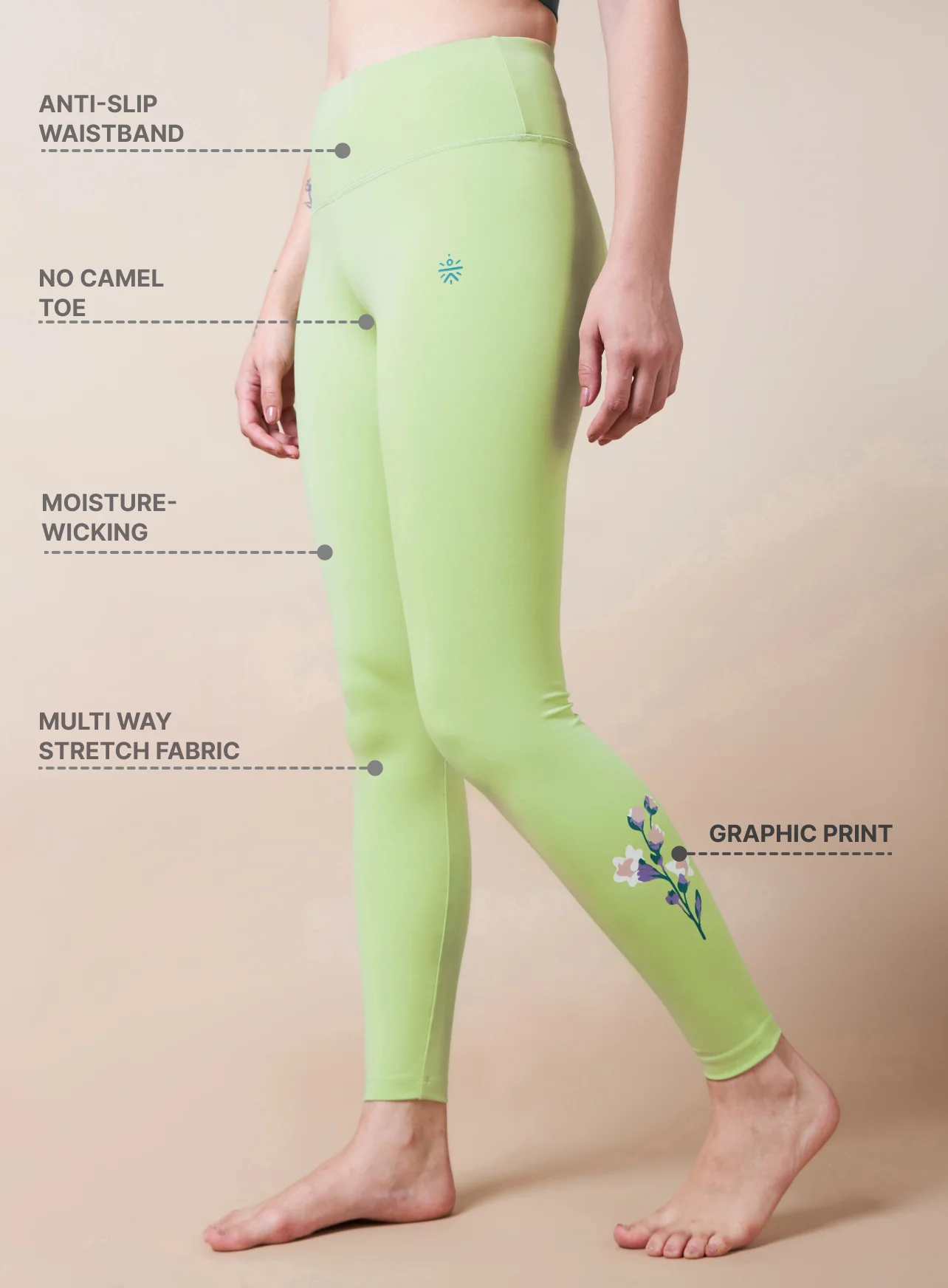 Zen Garden Motif Yoga Tights - Image 5