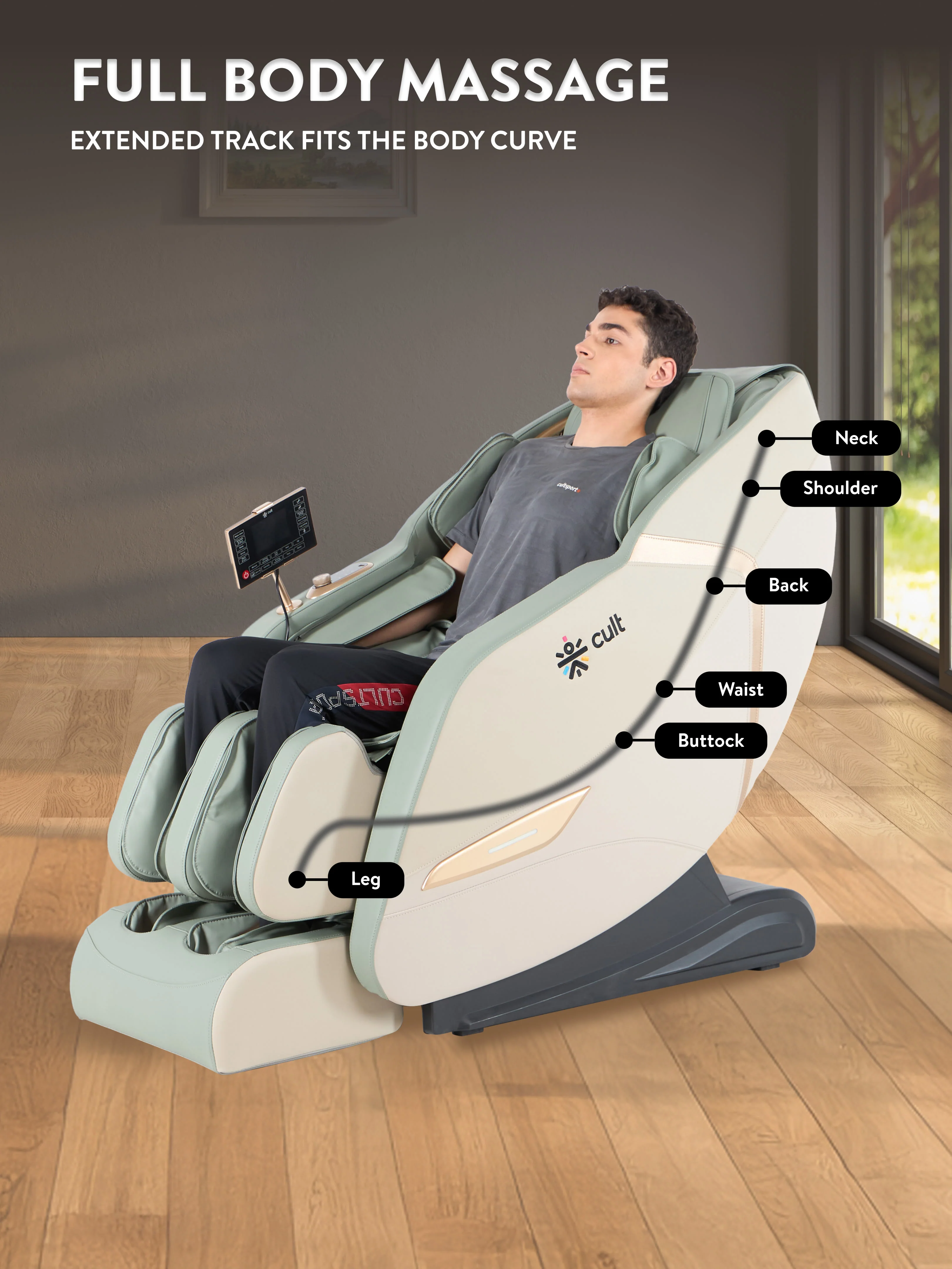 Cult Zen Massage Chair with Zero Gravity, SL Track 2D Massage Technique and Bluetooth AI voice Function For Full Body Massage At Home - Image 4