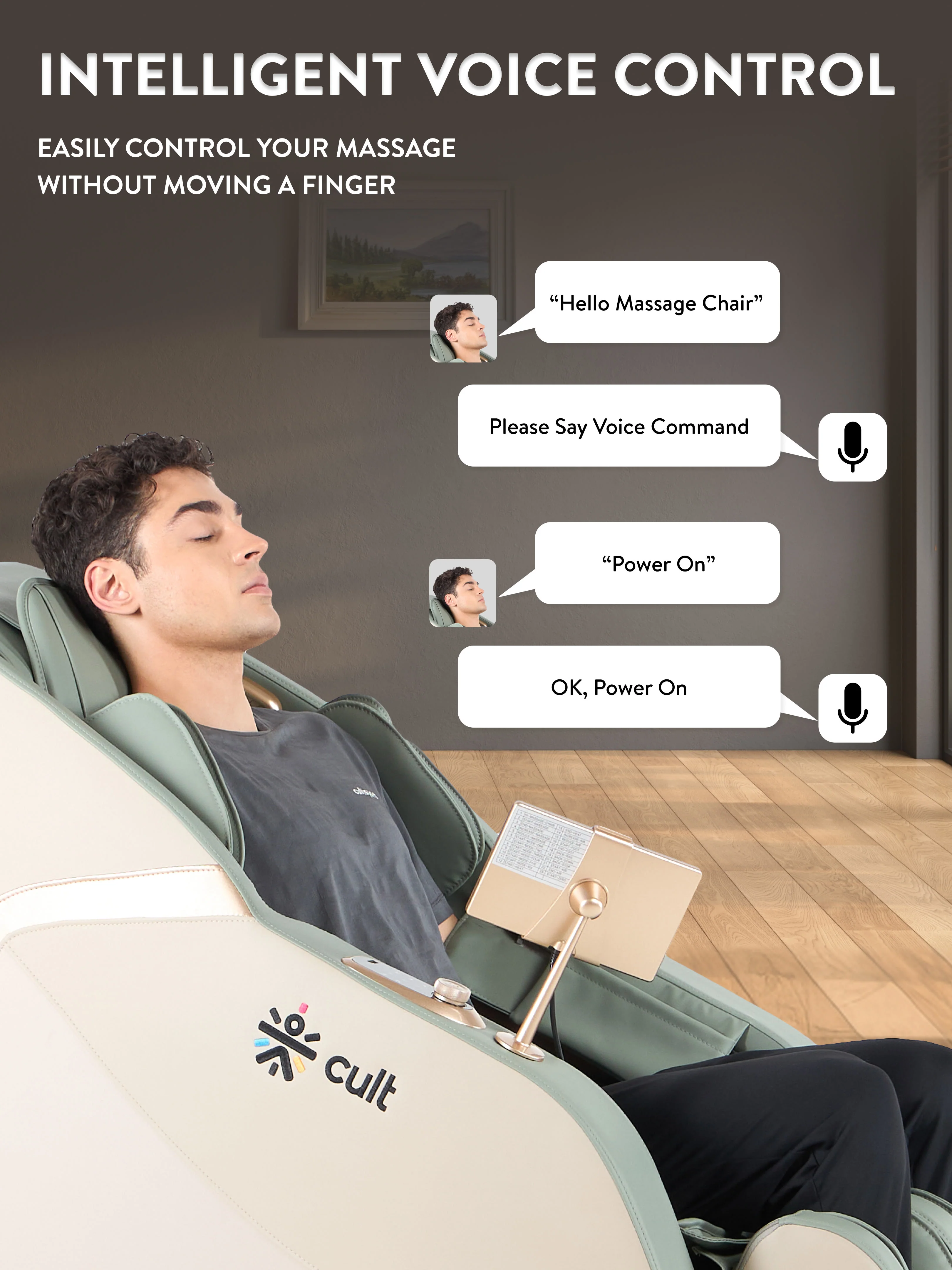 Cult Zen Massage Chair with Zero Gravity, SL Track 2D Massage Technique and Bluetooth AI voice Function For Full Body Massage At Home - Image 6